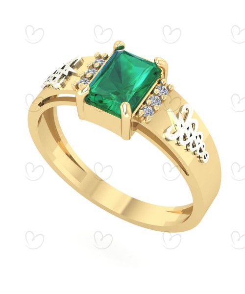 Anel Formatura Retangular Fisioterapia Ouro 18k