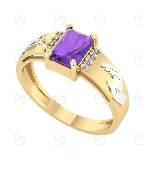 Anel Formatura Retangular Moda Ouro 18k