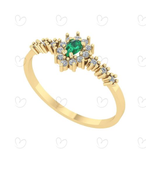 Anel Gota Formatura Aro com Pedras Fisioterapia Ouro 18k