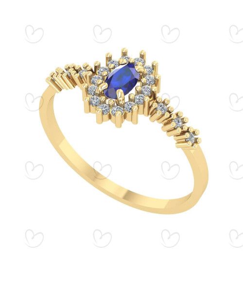 Anel Oval Formatura Aro com Pedras Engenharia Civil Ouro 18k