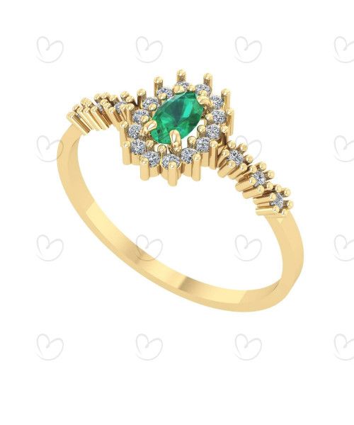 Anel Oval Formatura Aro com Pedras Biomedicina Ouro 18k
