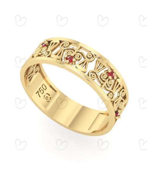 Anel Formatura Direito Trabalhado Feminino Ouro 18k