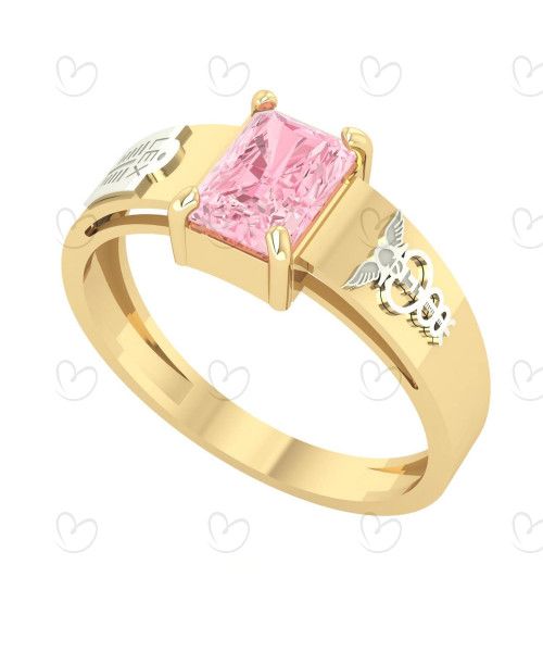 Anel Formatura Retangular 5x7mm Ciências Contábeis Ouro 18k