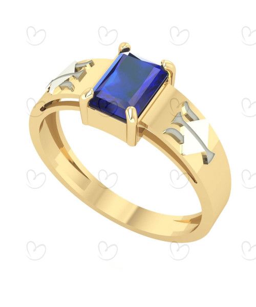 Anel Formatura Retangular 5x7mm Recursos Humanos Ouro 18k