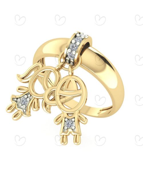 Anel Kaká Casal com Zircônia Ouro 18k