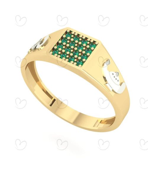 Anel Formatura Masculino Pavê Enfermagem Ouro 18k