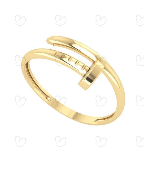 Anel Prego Liso Fininho Ouro 18k