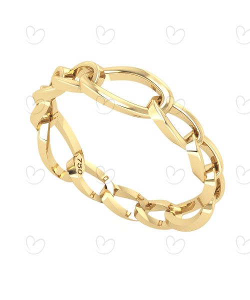 Anel Corrente 3x1 Ouro 18k