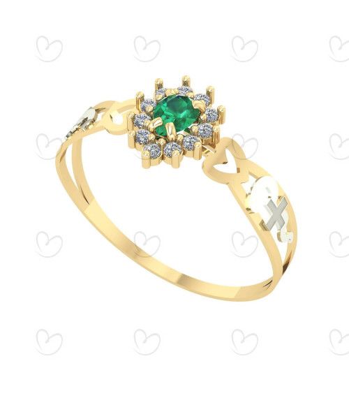 Anel de Formatura Gota com Coração Enfermagem Ouro 18k