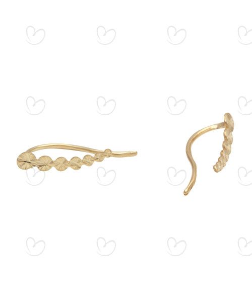 Brinco Ear Cuff Crescente Diamantado Ouro 18k