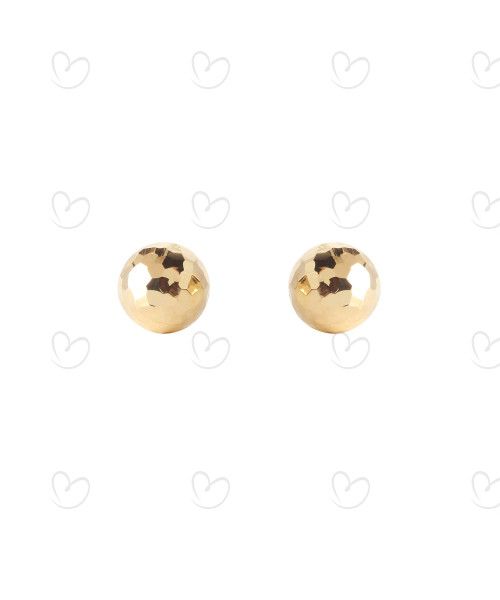 Brinco Bola 9mm Diamantada Ouro 18k