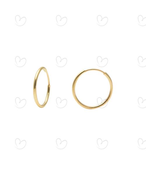 Brinco Argola Redonda 1,3cm Ouro 18k