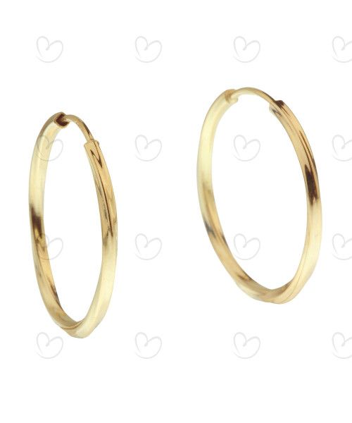 Brinco Argola Redonda Torcida 1.5cm Ouro 18k