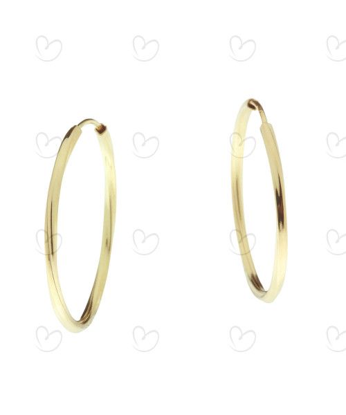 Brinco Argola Redonda Torcida 2cm Ouro 18k