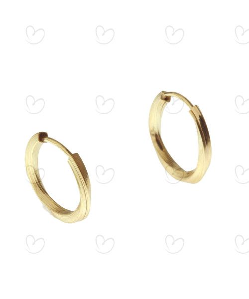 Brinco Argola Redonda Torcida 0,9x0,9cm Ouro 18k