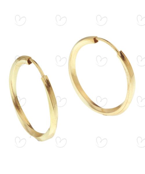 Brinco Argola Redondo Torcido 1,7cm Ouro 18k