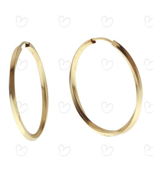 Brinco Argola Redonda Torcida 2,5cm Ouro 18k