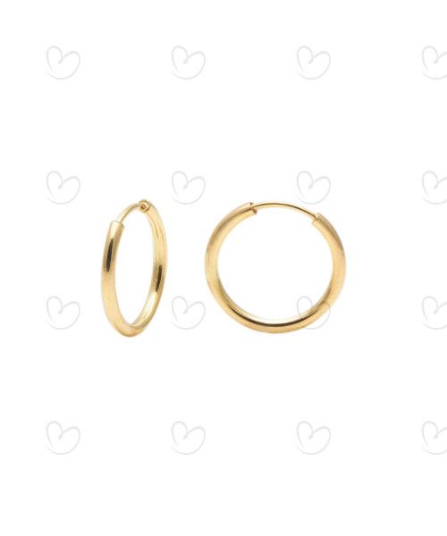 Brinco Argola Redondo 1,3cm Ouro 18k