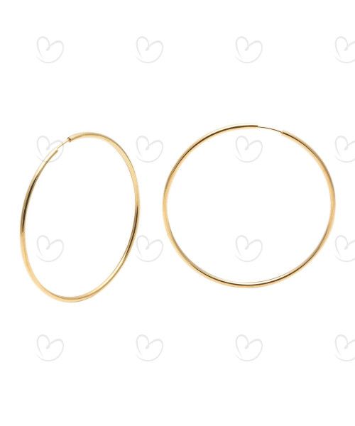 Brinco Argola Redonda 5cm x 5cm Ouro 18k