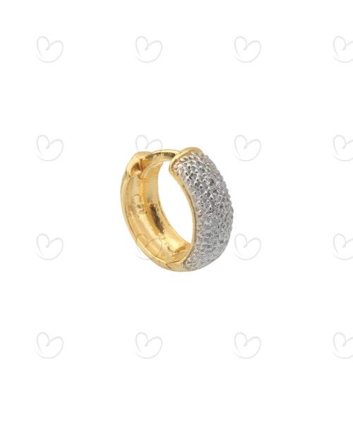 Brinco Masculino Argola Média Pavê 1 Unidade Ouro 18k