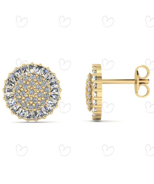 Brinco Pizza Pavê Ouro 18k