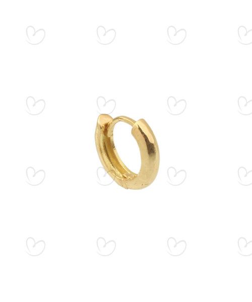 Brinco Masculino Argola PP Lisa 1 Unidade Ouro 18k