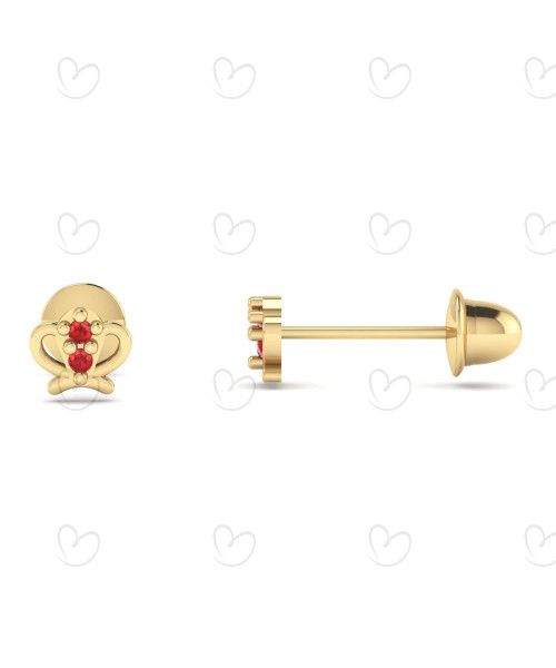 Brinco Baby Coroa Ouro 18k
