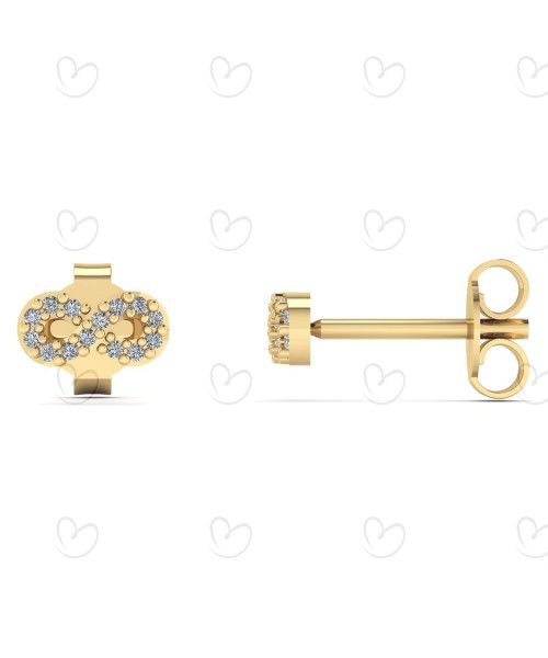 Brinco Infinito com Diamante Ouro 18k