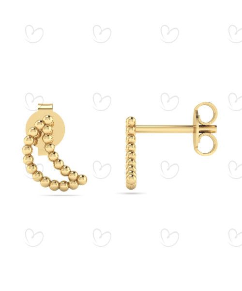 Brinco Lua Bolinha Ouro 18k