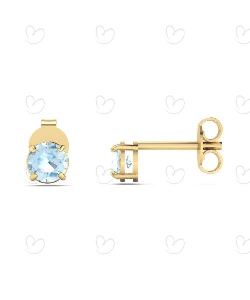 Brinco Solitário com Pedra Natural 4.5mm Ouro 18k
