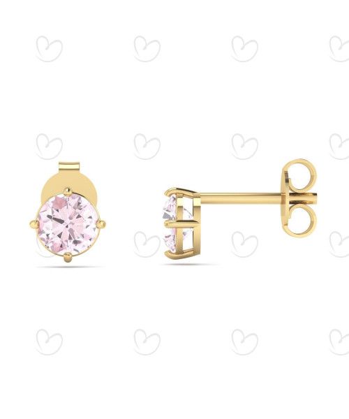 Brinco Solitário com Pedra Natural 5mm Ouro 18k