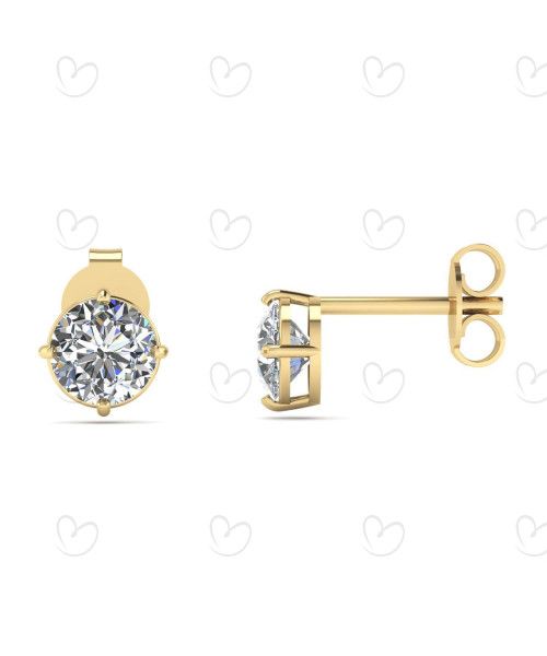 Brinco Solitário com Pedra de Zircônia 5.5mm Ouro 18k