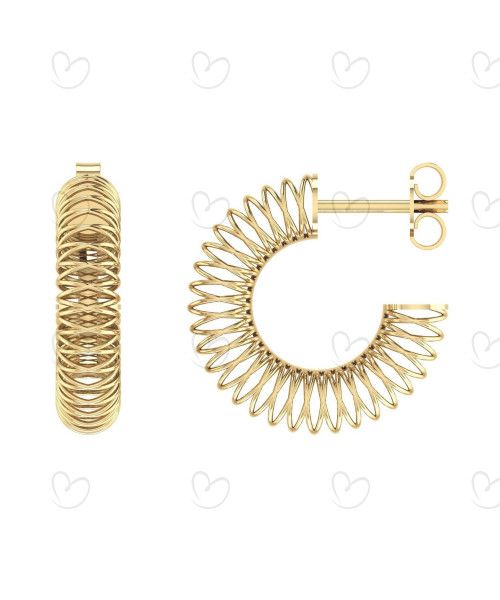 Brinco Argola Redonda Oca Vazada Ouro 18k