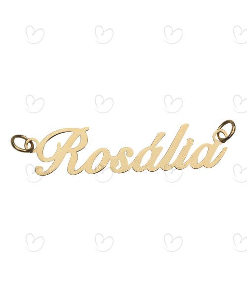 Pingente Manuscrito Um Nome Personalizado Liso Ouro 18k