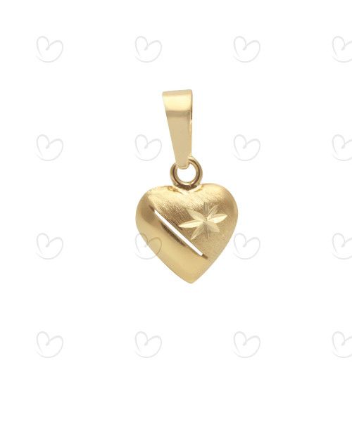 Pingente Coração Sobre Posto Diamantado Ouro 18k