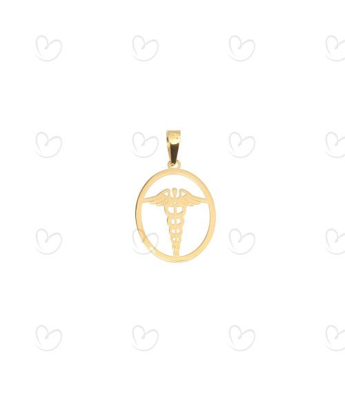 Pingente Medicina Vazado Ouro 18k