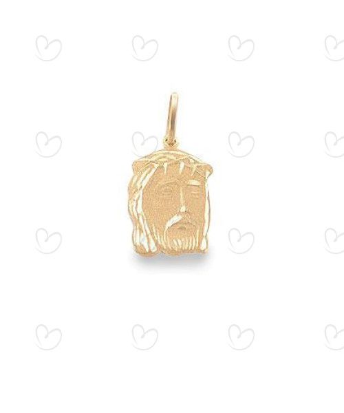 Pingente Face de Cristo 13mm x 9mm Ouro 18k