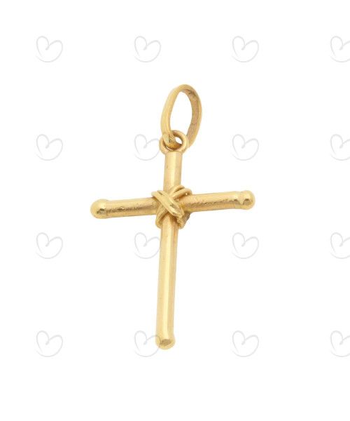 Pingente Cruz 14mm x 20mm Pequeno Ouro 18k