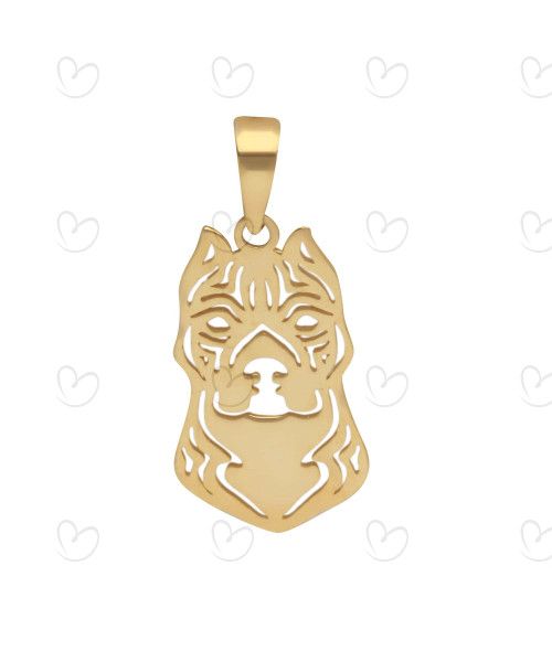 Pingente Pet Face Pitbull Ouro 18k