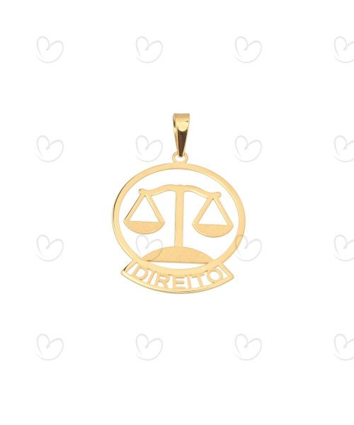 Pingente Direito Escrito Ouro 18k