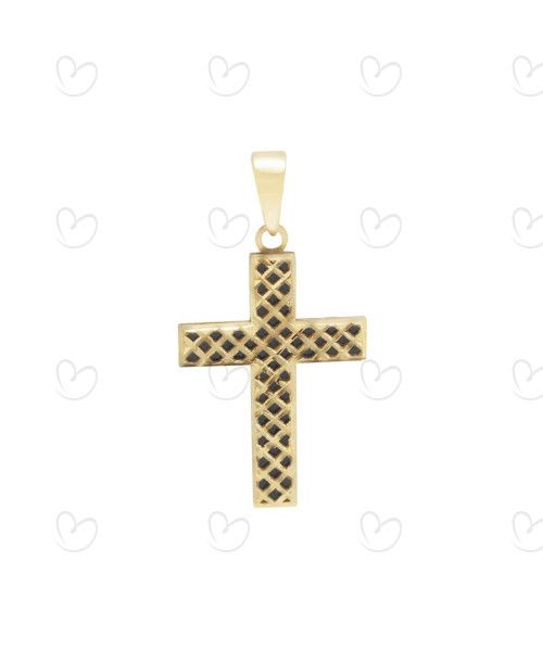 Pingente Cruz com Resina Ouro 18k