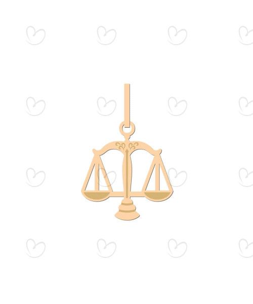 Pingente Direito Simbolo Pequeno Ouro 18k