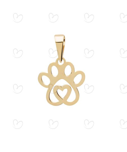 Pingente Patinha Vazada com Coração Ouro 18k
