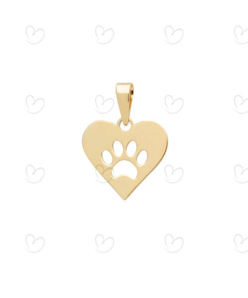 Pingente Patinha Coração Vazada Ouro 18k