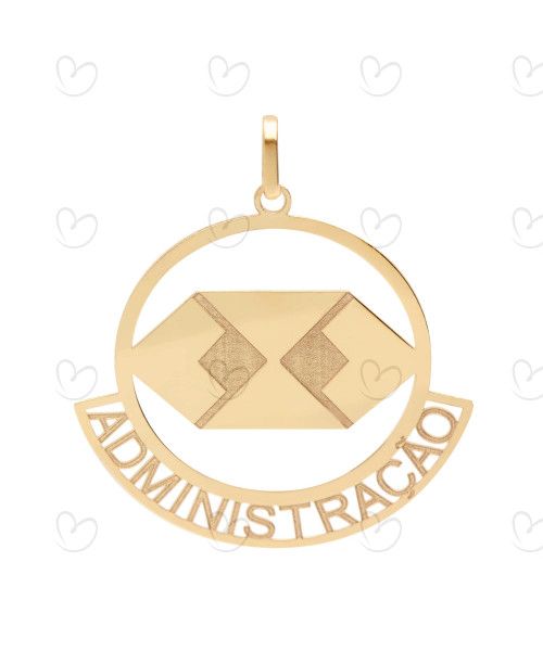 Pingente Profissão Administração Redondo Ouro 18k