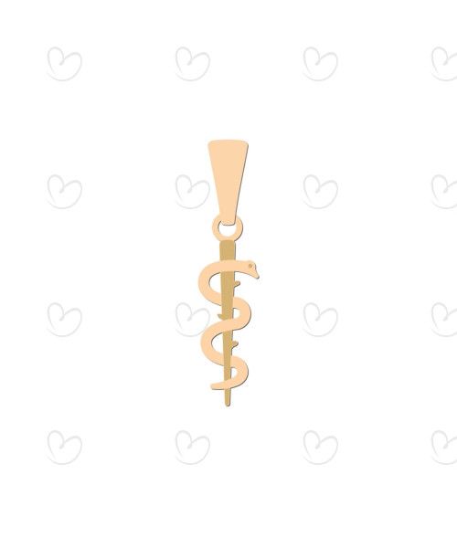 Pingente Profissão Medicina Simbolo Ouro 18k