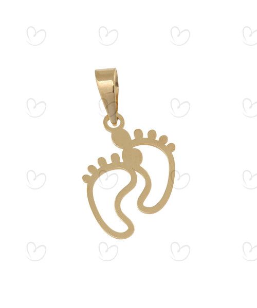 Pingente Pé Duplo Ouro 18k