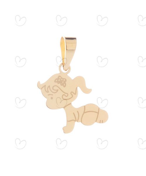 Pingente Bebê Menina Ouro 18k