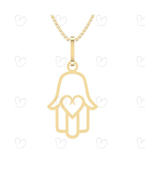 Pingente Mão de Fátima Ouro 18k