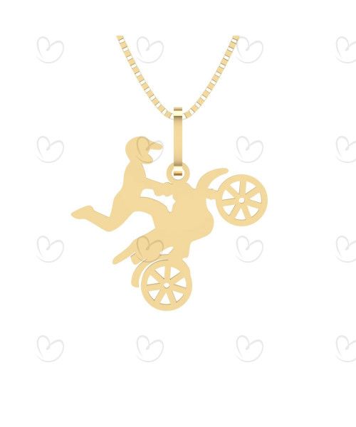 Pingente MotoCross Ouro 18k